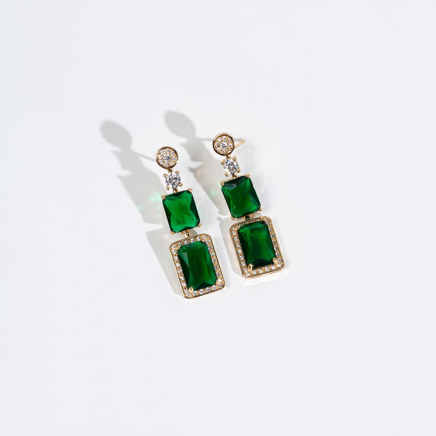 2pcs Copper with Zirconia Earrings & Necklace Jewelry Set