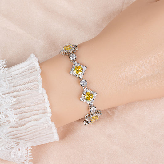 Square Shaped Multi Color AAA Cubic Zirconia Endless Bracelets Women Wholesale Hot Selling