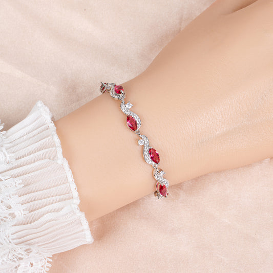 Wholesale Linked Cubic Zircon Diamond Chain Bracelets For Women Girl Zircon Jewelry Party Jewelry