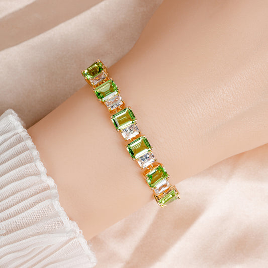 Rectangle Shaped Multi Color Cubic Zirconia Endless Bracelets Wholesale Women 2026 New Collection