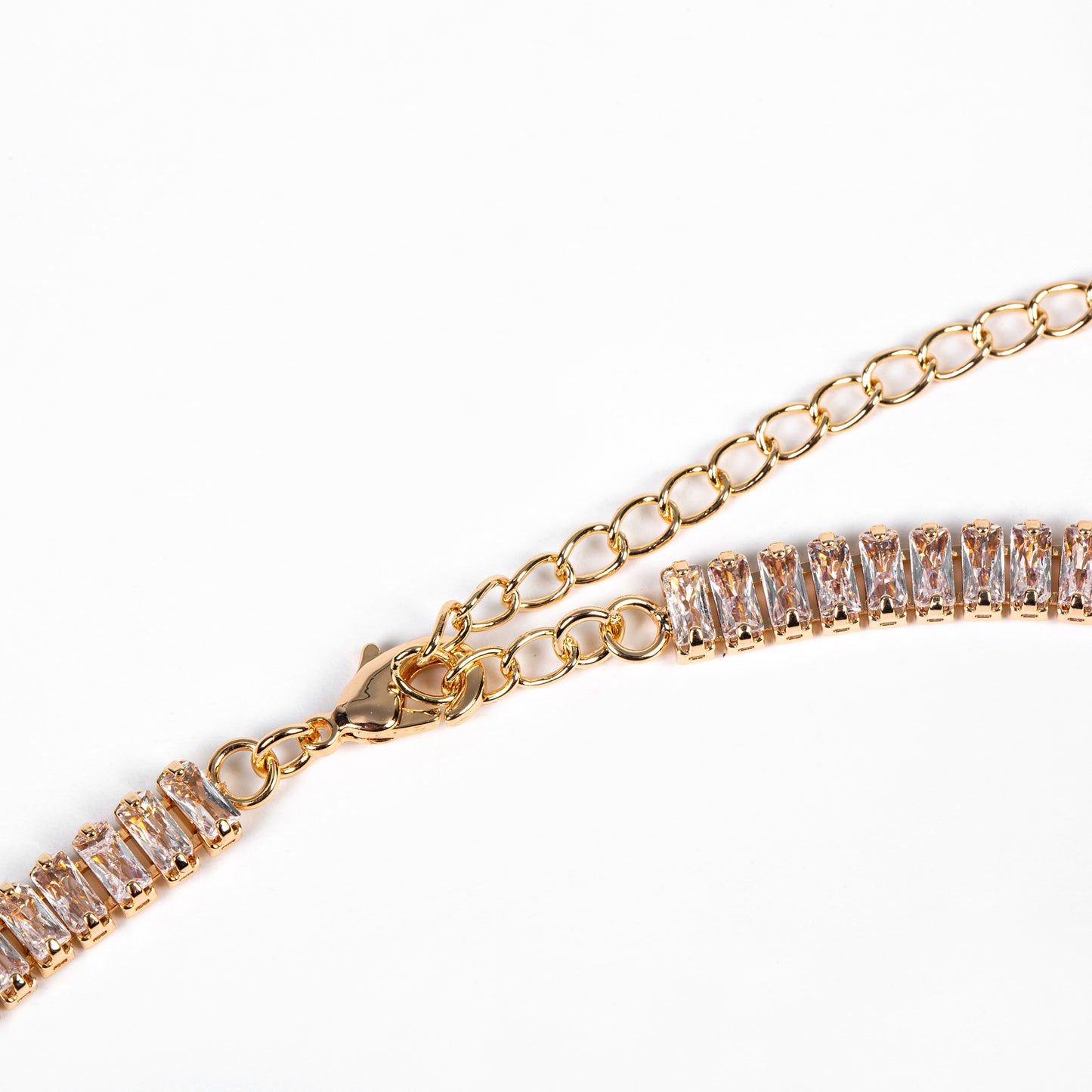 2pcs Copper with Zirconia Earrings & Necklace Jewelry Set
