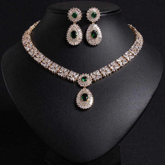 3pcs/Set Multicolor Women's Jewelry Set, Vintage Style Colorful Cubic Zirconia Necklace, Earrings, Necklace Suit, Suitable For Women/Holidays/Parties, Weddings/Banquets, Women's Fashion Jewelry Set, Halloween|Gift