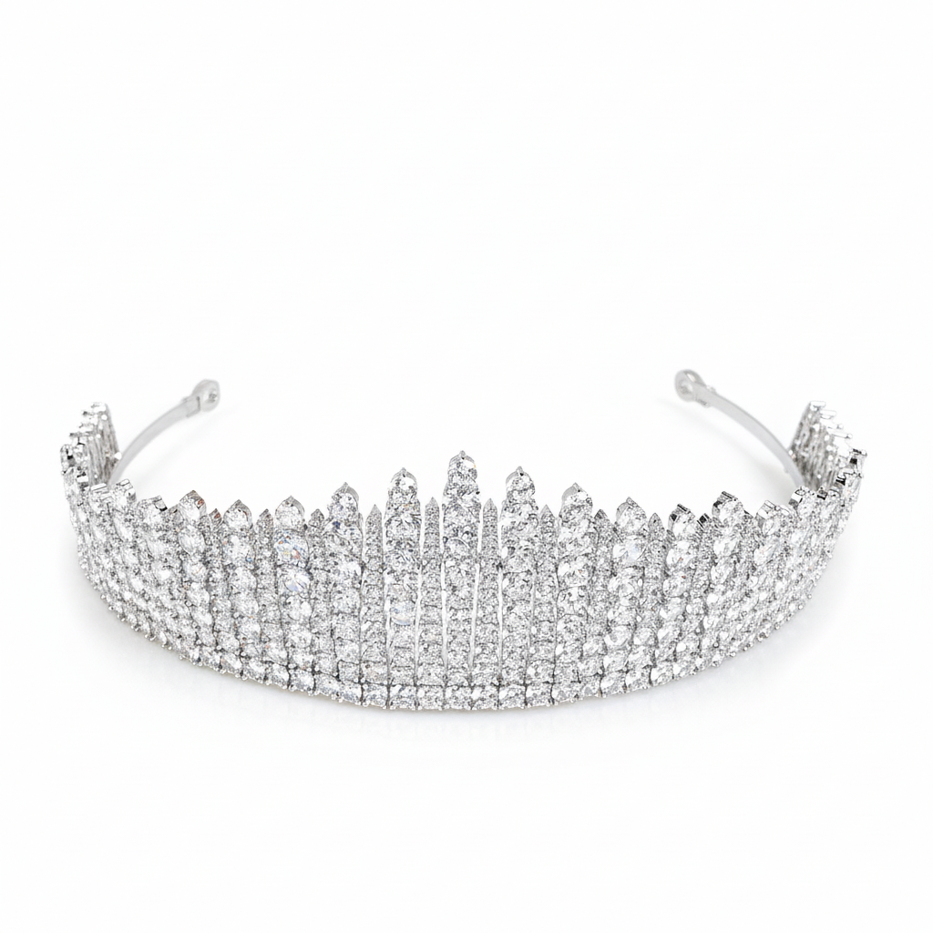 Luxury Chunky AAA Cubic Zircon Tiara Women High Quality Hair Crown For Women Girl Hair Decoration Jewelries