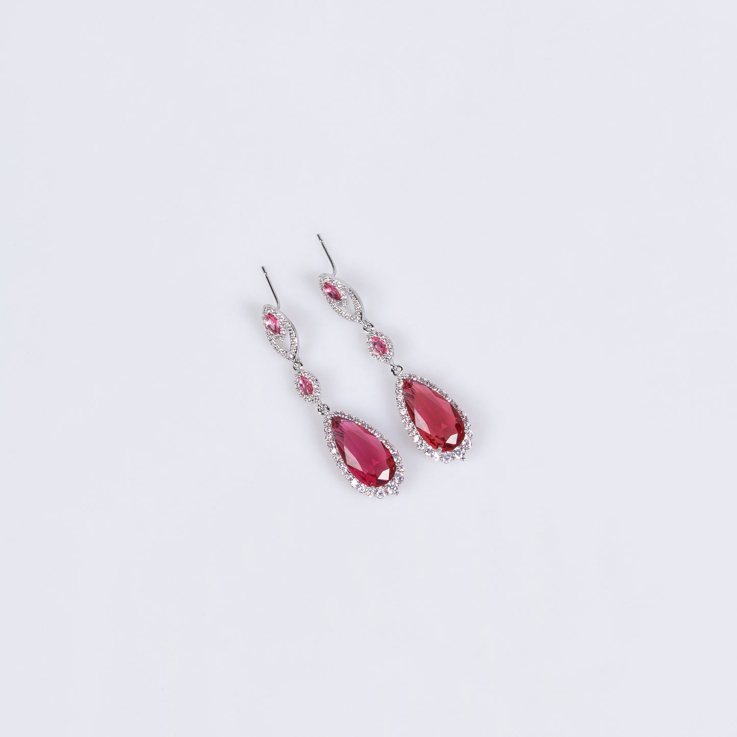 2pcs Copper with Zirconia Earrings & Necklace Jewelry Set