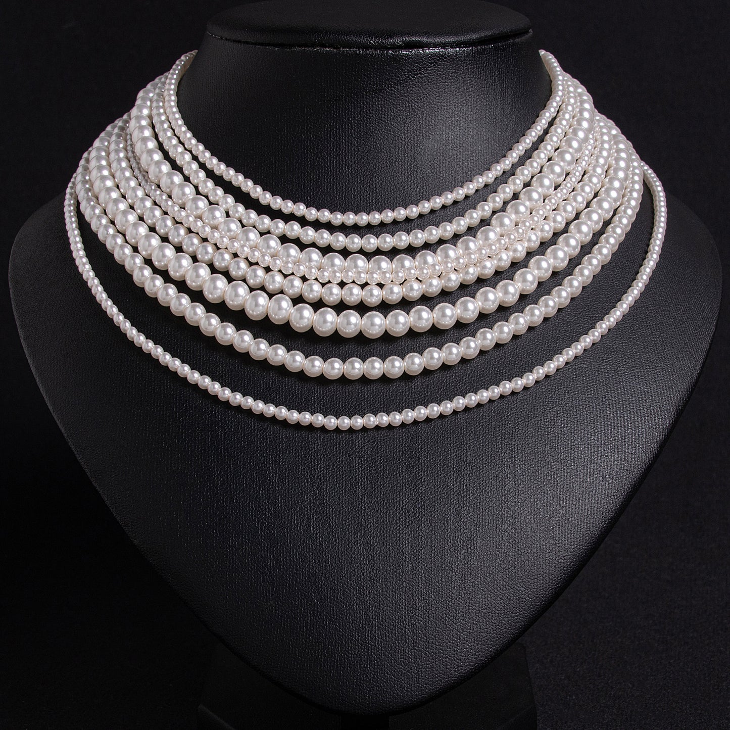 Hot Sale Multi Layered Classic Pearl Necklace with Silver-Tone Clasp & Adjustable Chain Luxury Pearls Jewelries For Party Gift