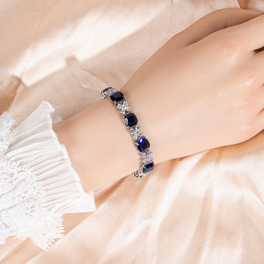 Hot Sale AAA Cubic Zircon Diamond Square Shaped Endless Bracelets Women Wholesale