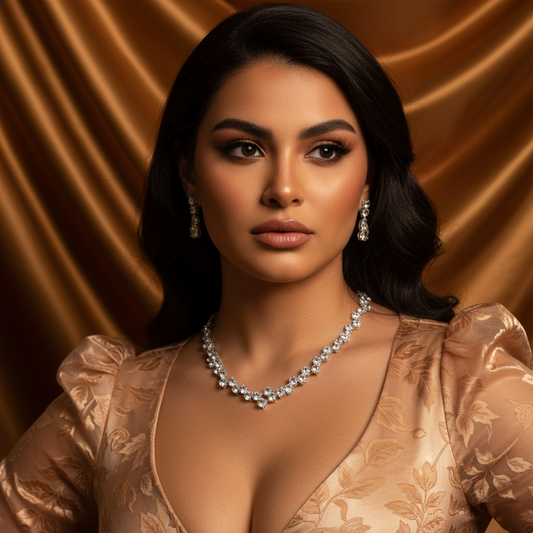 Fashionable Color Crystal Cubic Choker Statement Necklace Earrings Sets Women Wholesale Hot sale