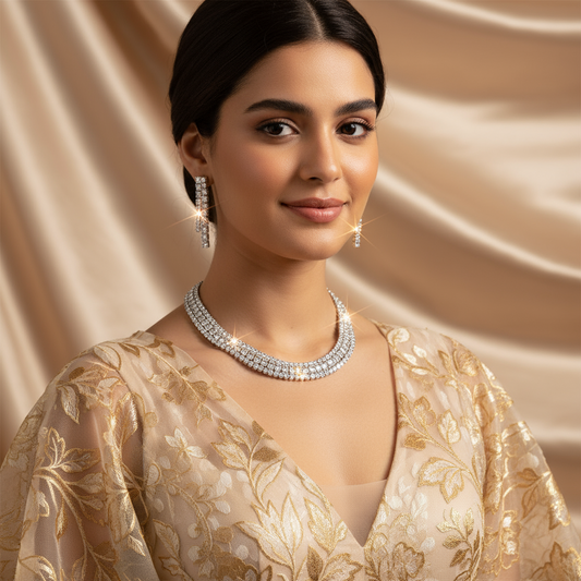 Simple Luxury Width Cup Chain Choker Necklace Earring Jewelry Set Women Gift