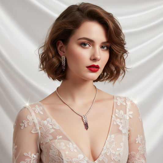 Simple Colorful Leaf Shaped Charm Pendant NK/ER Jewelry Sets For women