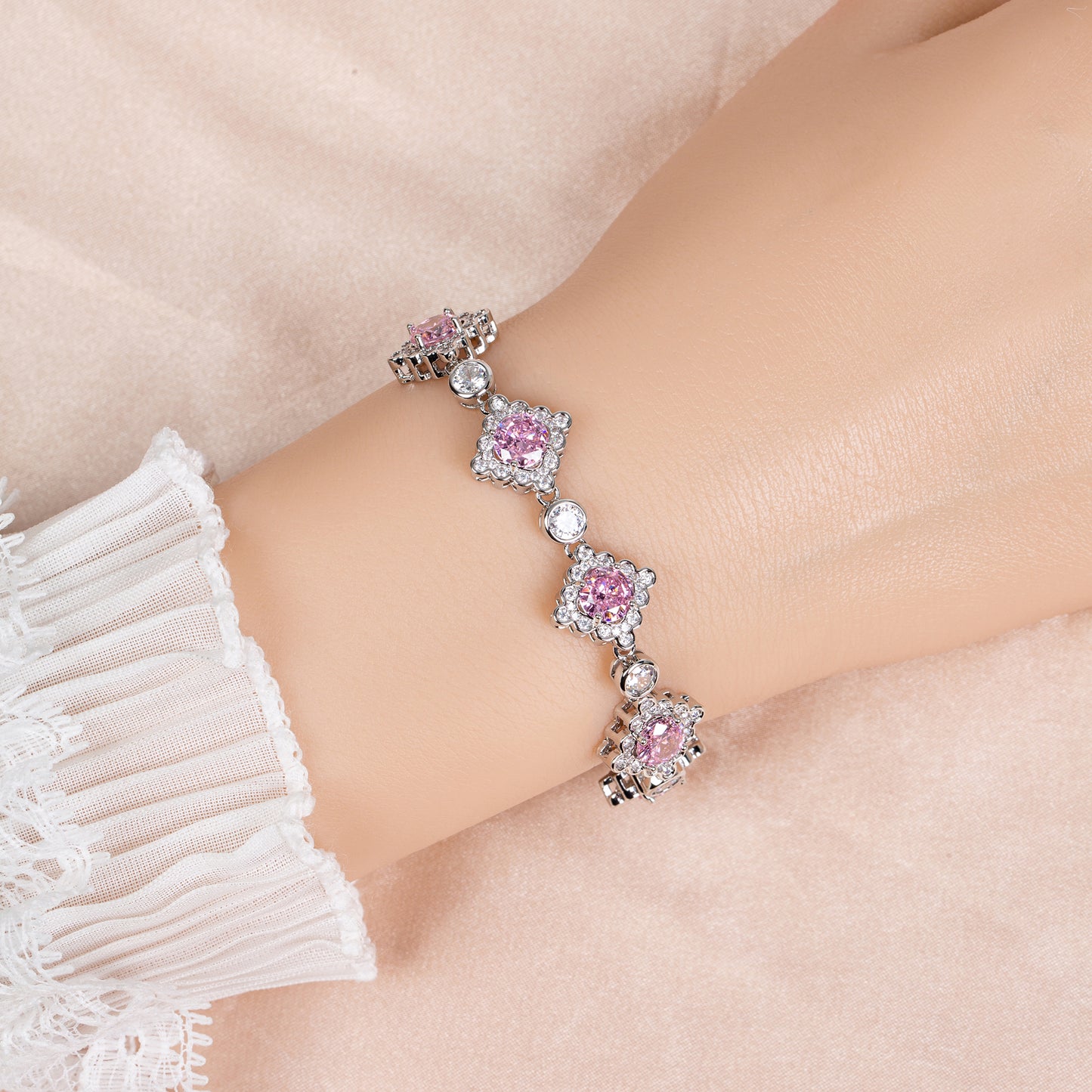 Square Shaped Multi Color AAA Cubic Zirconia Endless Bracelets Women Wholesale Hot Selling