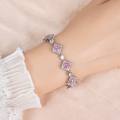 Square Shaped Multi Color AAA Cubic Zirconia Endless Bracelets Women Wholesale Hot Selling