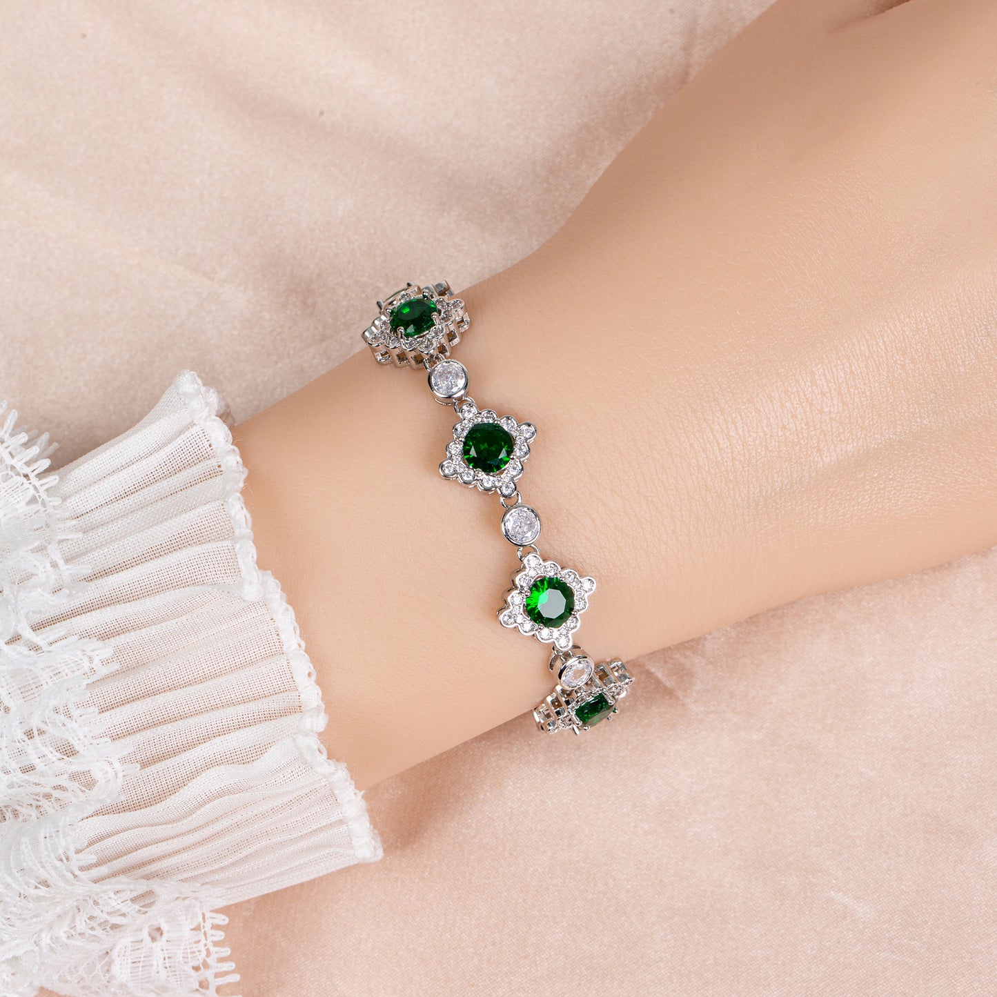 Square Shaped Multi Color AAA Cubic Zirconia Endless Bracelets Women Wholesale Hot Selling