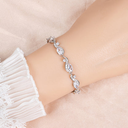 Wholesale Linked Cubic Zircon Diamond Chain Bracelets For Women Girl Zircon Jewelry Party Jewelry