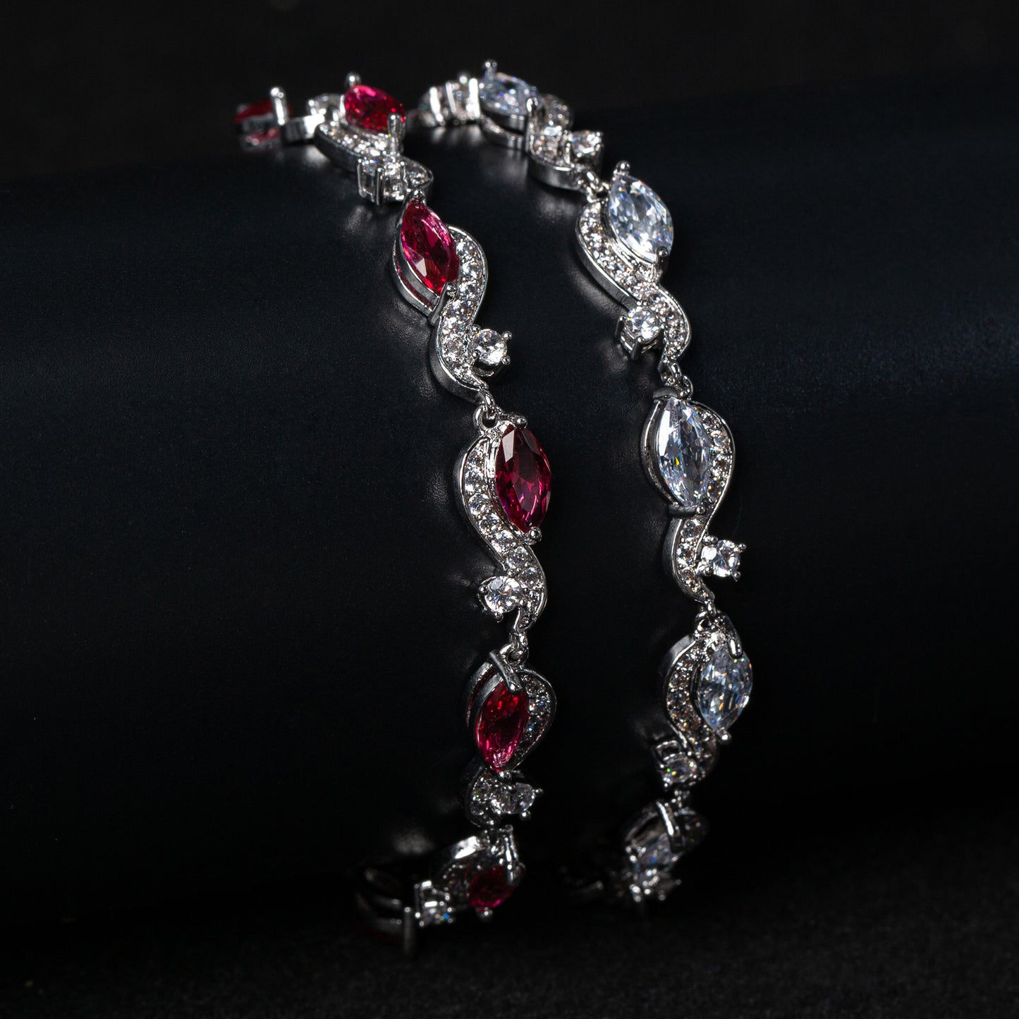 Wholesale Linked Cubic Zircon Diamond Chain Bracelets For Women Girl Zircon Jewelry Party Jewelry
