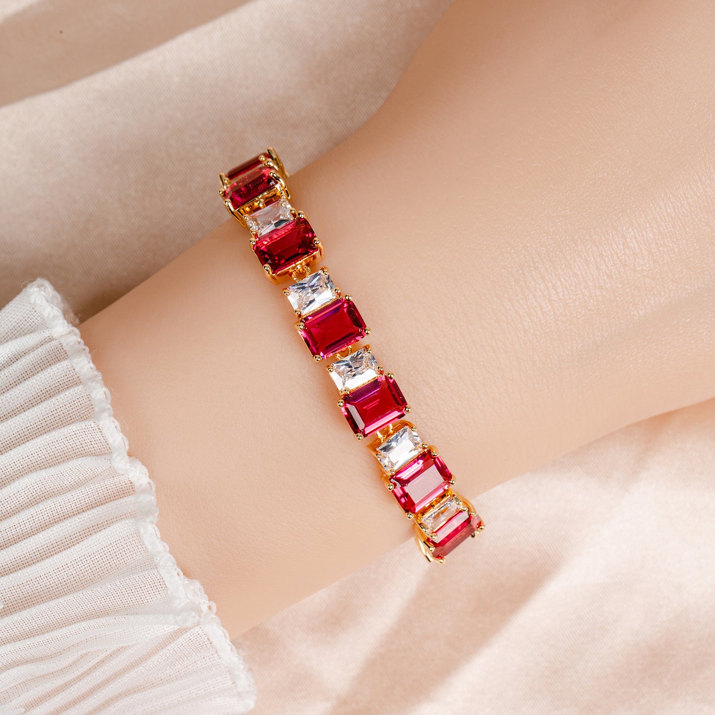 Rectangle Shaped Multi Color Cubic Zirconia Endless Bracelets Wholesale Women 2026 New Collection