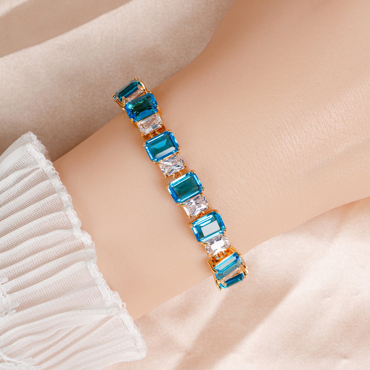 Rectangle Shaped Multi Color Cubic Zirconia Endless Bracelets Wholesale Women 2026 New Collection