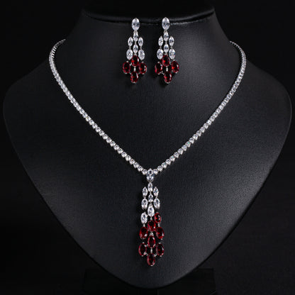 Long Dangling Cubic Charms With Cup Chain Simple Luxury Bridal Wedding Jewelry For Women