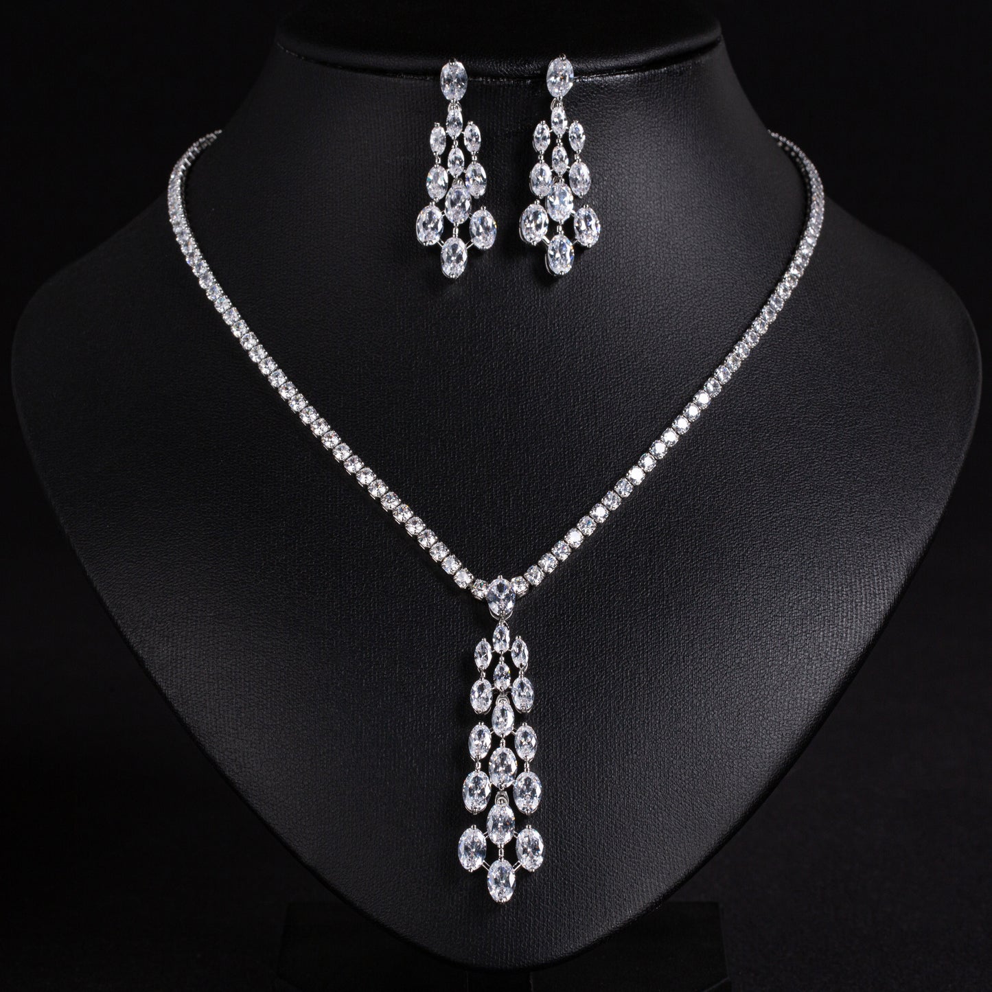 Long Dangling Cubic Charms With Cup Chain Simple Luxury Bridal Wedding Jewelry For Women