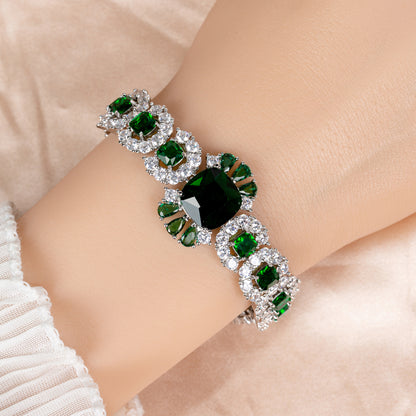 Big Multi Colored AAA Cubic Zircon Diamond Wide Bracelets Women Wedding Gift