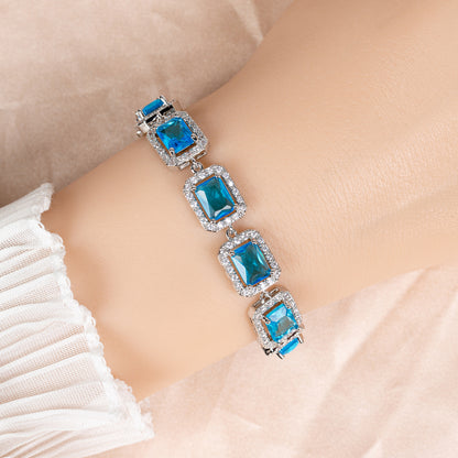 Rectangle Shaped Endless Cubic Zirconia Bracelet Women Hot Selling Wholesale