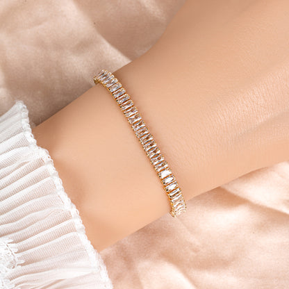 2026 New Fashion Multi Color Gold Silver Plated Cup Chain Linked Bracelets For Women AAA Zircon Jewelry