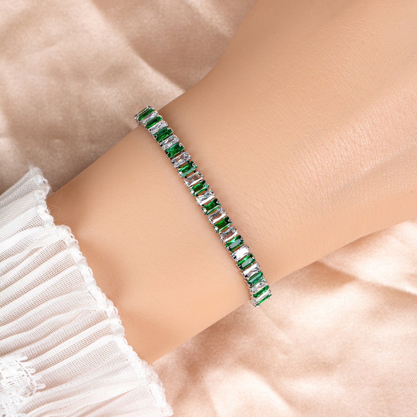 2026 New Fashion Multi Color Gold Silver Plated Cup Chain Linked Bracelets For Women AAA Zircon Jewelry