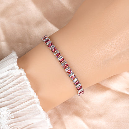 2026 New Fashion Multi Color Gold Silver Plated Cup Chain Linked Bracelets For Women AAA Zircon Jewelry