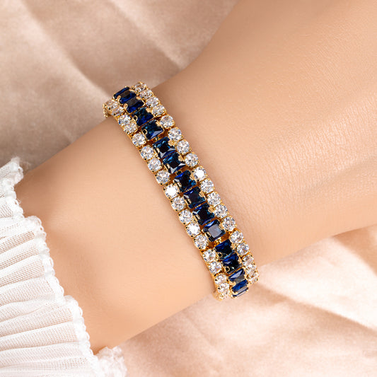 2026 New Fashion Multi Color Gold Silver Plated Cup Chain Linked Bracelets For Women AAA Zircon Jewelry