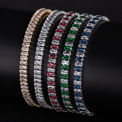 2026 New Fashion Multi Color Gold Silver Plated Cup Chain Linked Bracelets For Women AAA Zircon Jewelry