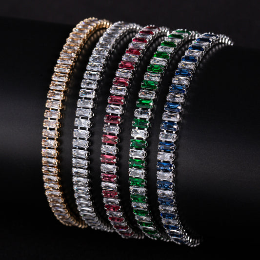 2026 New Fashion Multi Color Gold Silver Plated Cup Chain Linked Bracelets For Women AAA Zircon Jewelry
