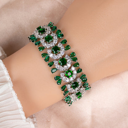 2026 New Fashion Colorful Cubic Rhinestone Wide Bracelets For Women Hot Sale Trendy Jewelry