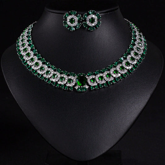 3pcs Silver-Color Multicolor Women Jewelry Set, Earrings, Necklace, Fashion Jewelry Suit For Ladies/Bride/Bridesmaid, Suitable For Holiday, Party, Wedding, Banquet, Formal Dress Accessories, Gift