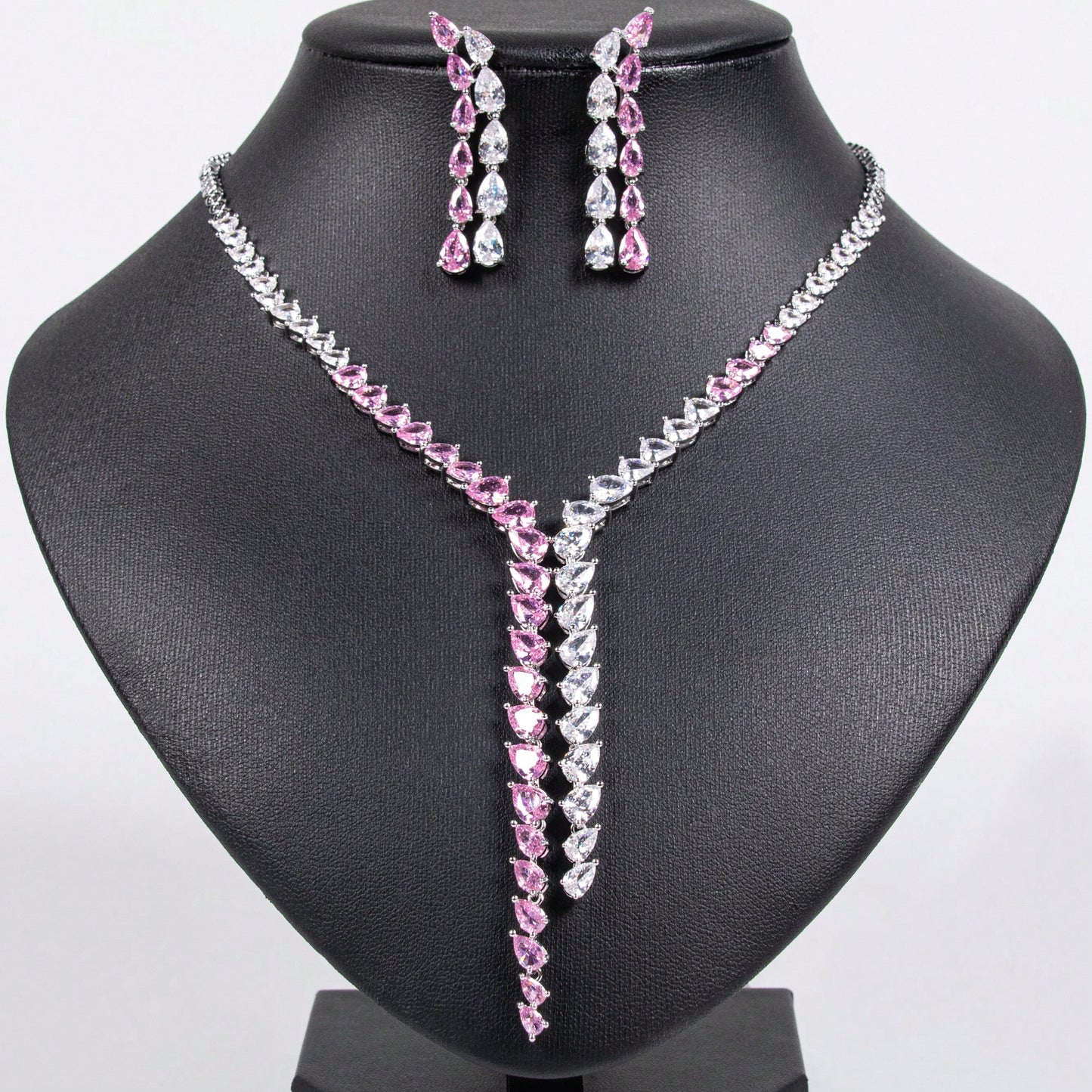 3pcs/Set Silver-Tone, Multi-Color Tassel Shaped Y2K Fashion Earrings, Necklace Jewelry Set, Suitable For Women's Holiday, Party, Banquet Wear, Women's Fashion Jewelry, Gift Set