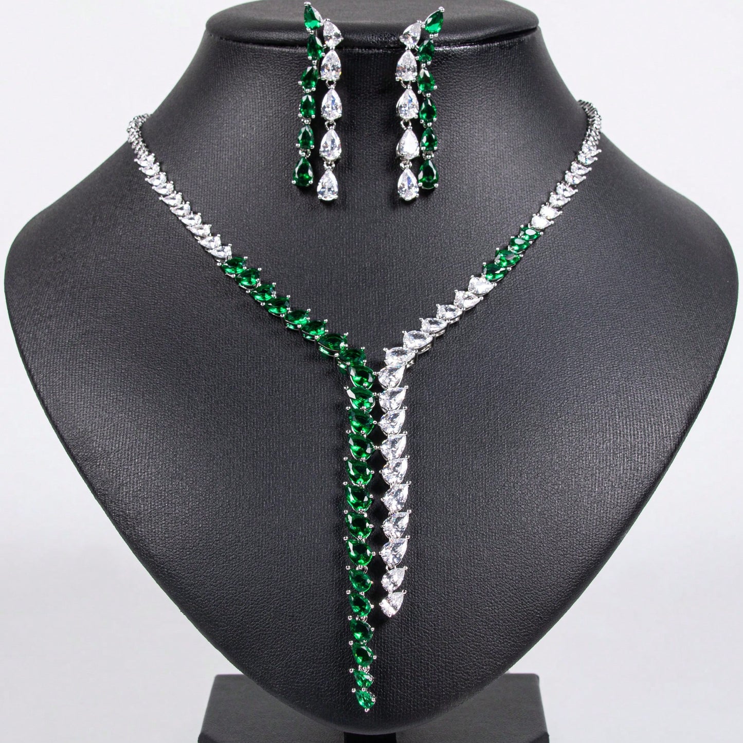 3pcs/Set Silver-Tone, Multi-Color Tassel Shaped Y2K Fashion Earrings, Necklace Jewelry Set, Suitable For Women's Holiday, Party, Banquet Wear, Women's Fashion Jewelry, Gift Set