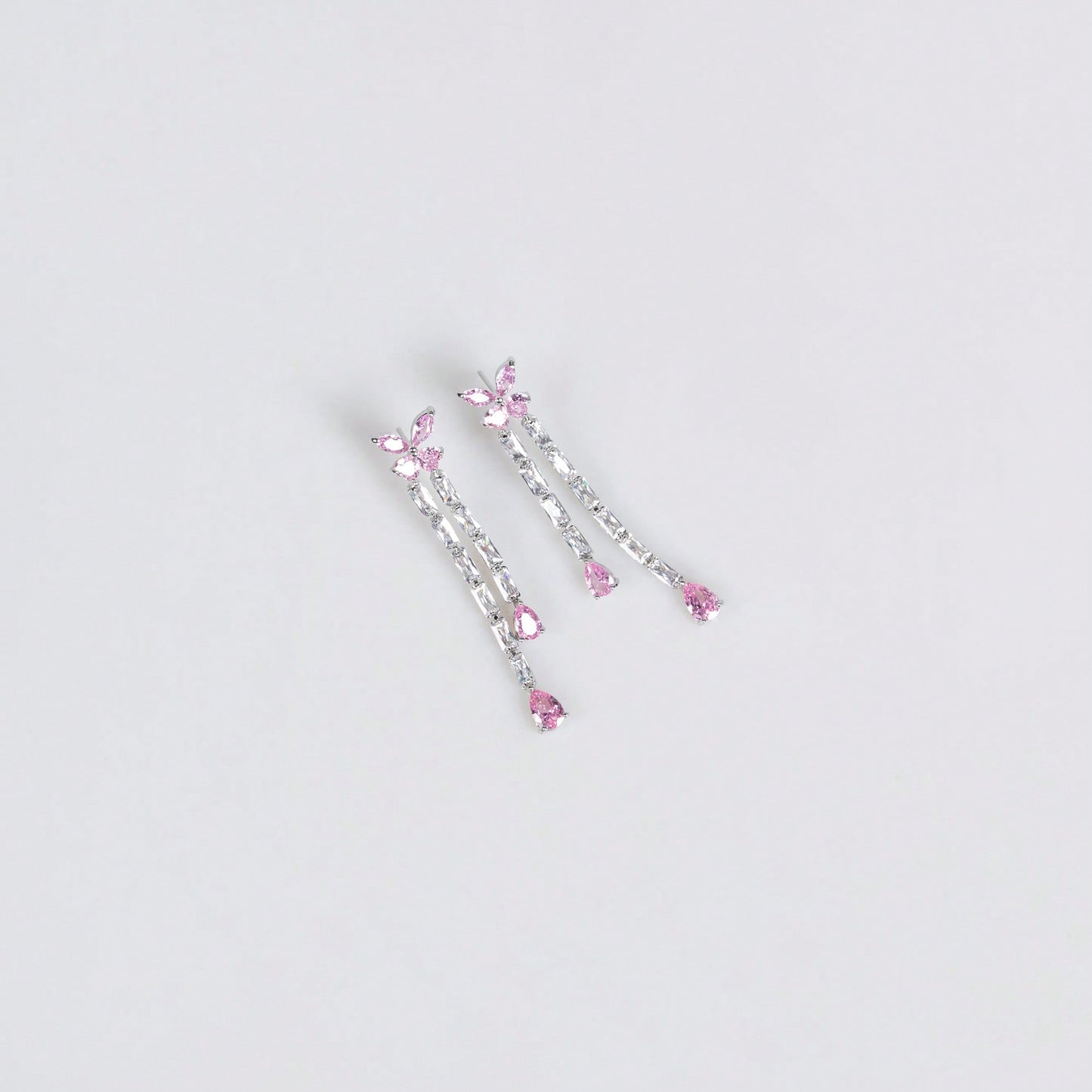 3pcs/Set Silver, Pink, Multi-Color Flower, Tassel Shaped Y2K Earrings, Necklace Jewelry Set, Suitable For Women's Daily, Festival, Party Wear, Fashion Jewelry Gift