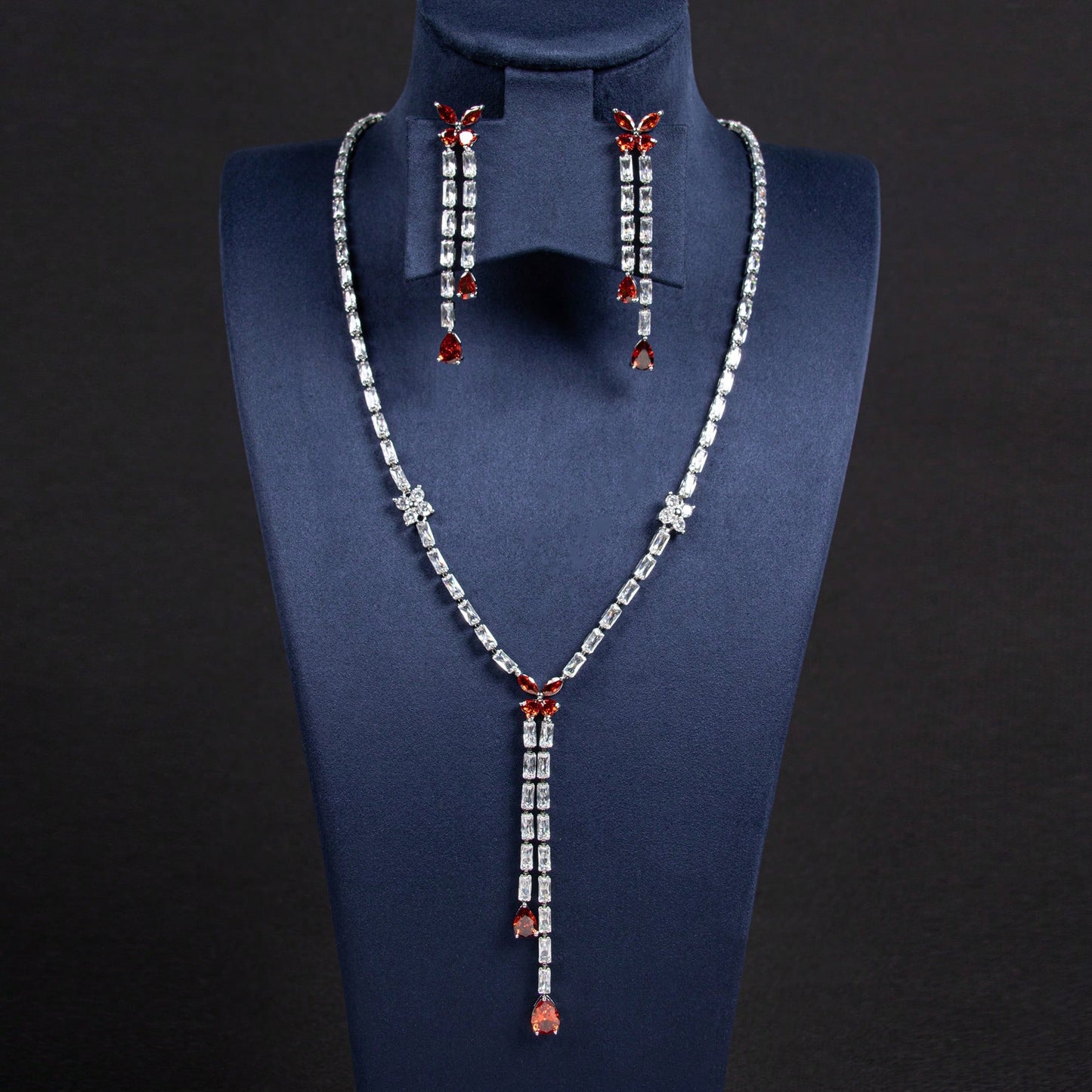 3pcs/Set Silver, Pink, Multi-Color Flower, Tassel Shaped Y2K Earrings, Necklace Jewelry Set, Suitable For Women's Daily, Festival, Party Wear, Fashion Jewelry Gift