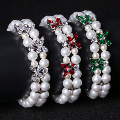 4pcs/Set Gothic Faux Crystal & Tassel Pendant Multi-Layered Pearl Necklace, Charming & Fashionable Women's Jewelry, Suitable For Daily Wear Or Party Decoration, Gifts