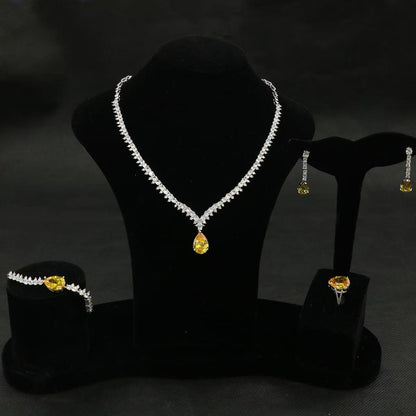 2 Flower Charms Pendant Jewelry Sets Hot Sale Wholesale AAA Cubic Zircon Diamond Sets Women Party Gift（副本）