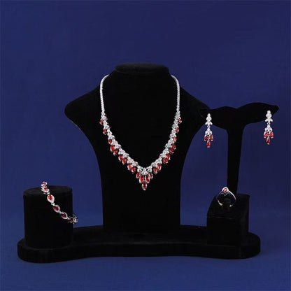 Hot Sale AAA Cubic Zircon Diamond Heart Shaped Simple Jewelry Sets
