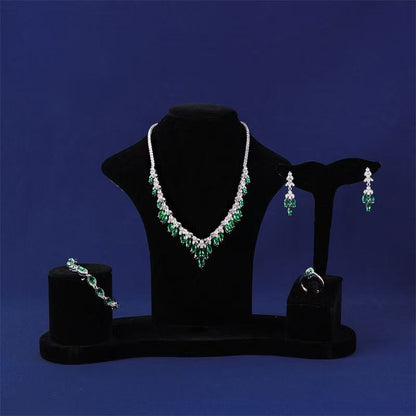 Hot Sale AAA Cubic Zircon Diamond Heart Shaped Simple Jewelry Sets