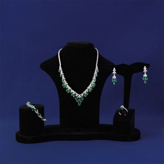 Hot Sale AAA Cubic Zircon Diamond Heart Shaped Simple Jewelry Sets