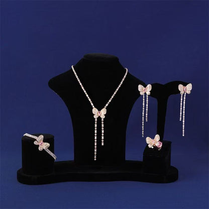 Butterfly Cubic Zircon AAA Cubic Diamond Multi Color Jewelry Sets Women Wholesale