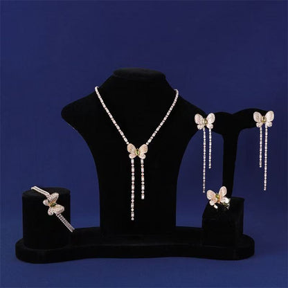 Butterfly Cubic Zircon AAA Cubic Diamond Multi Color Jewelry Sets Women Wholesale