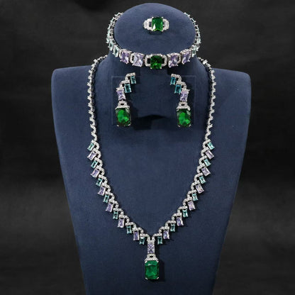 Rectangle WIth AAA Qulity Cubic Zircon Diamond Endless Multi Color Sets For Women