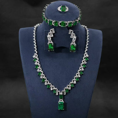 Rectangle WIth AAA Qulity Cubic Zircon Diamond Endless Multi Color Sets For Women