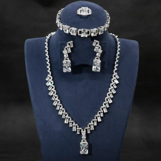 Rectangle WIth AAA Qulity Cubic Zircon Diamond Endless Multi Color Sets For Women