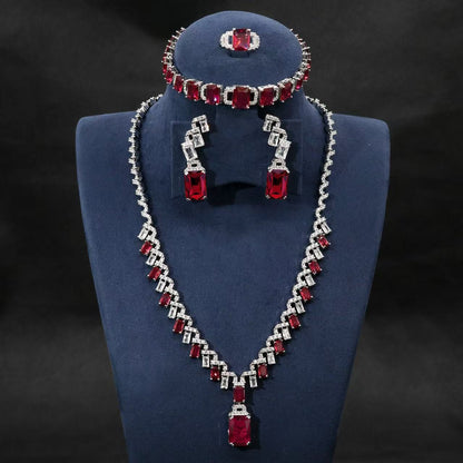 Rectangle WIth AAA Qulity Cubic Zircon Diamond Endless Multi Color Sets For Women