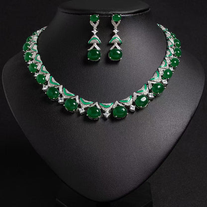 Multi Color Beaded Statement Enamel Drop Earrings Jewelry Sets Wholesale Women