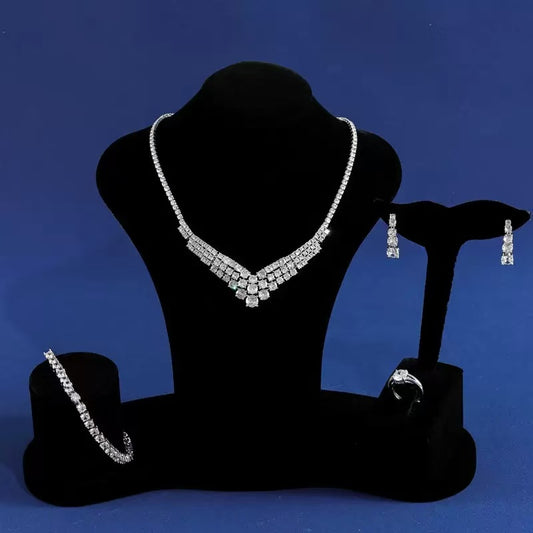 Vintage Crystal Wedding Jewelry Sets For Women Wholesale AAA Cubic Zircon Diamond Jewelry Sets