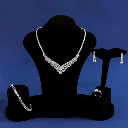 Vintage Crystal Wedding Jewelry Sets For Women Wholesale AAA Cubic Zircon Diamond Jewelry Sets